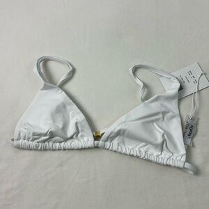 Andie Swim X Demi Moore Tropez Triangle Bikini Top Adjustable Strap White S NWT
